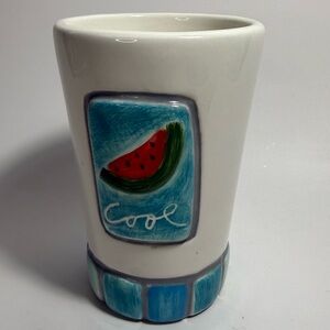 Coyne’s & Company Watermelon “Cool” Ceramic Cup Vase Marianne Richmond 2003